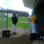 Nick Margevicius getting ready for Game 1 of the Doubleheader and Game 2 starter Matt Lynch resting
