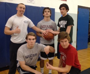 #8 St. Angela Merici Bruins | From left to right , back row: Mitch Zawodny Ryan Cooper, Sean Lavelle. front row: Kyle Moroney and Owen Manning